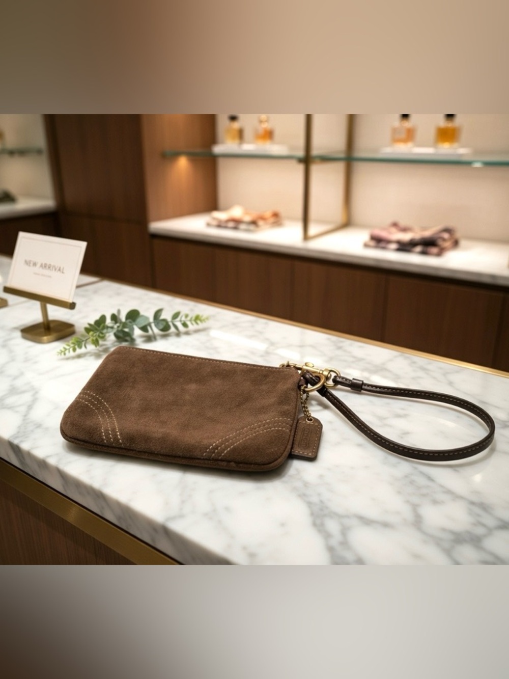 Vintage Suede Coach Wristlet - Picture 3 of 9